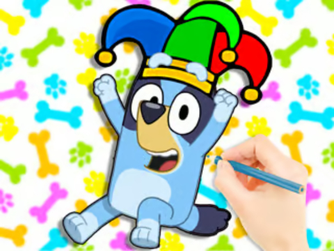 Spill Coloring Book: Clown Bluey  online