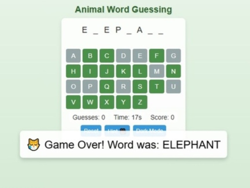 Spill Animal Word Guessing Game  online
