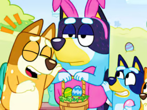 Spill Jigsaw Puzzle: Bluey Easter Dress Up  online
