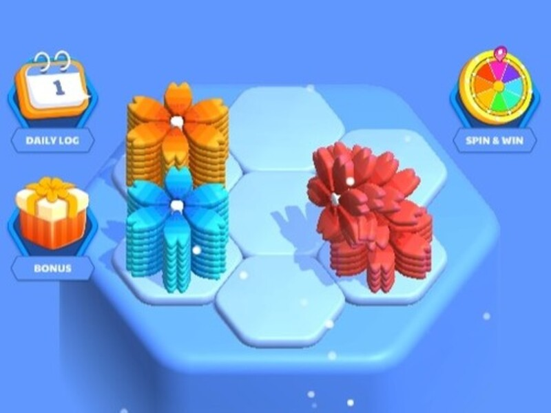 Spill Blomster Hexa Puzzle online