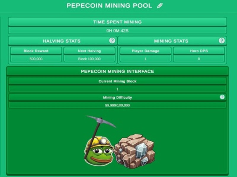 Spill Pepecoin Miner Idle Simulator online