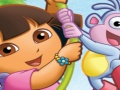 Spill Puzzle Fun Dora med støvler  online
