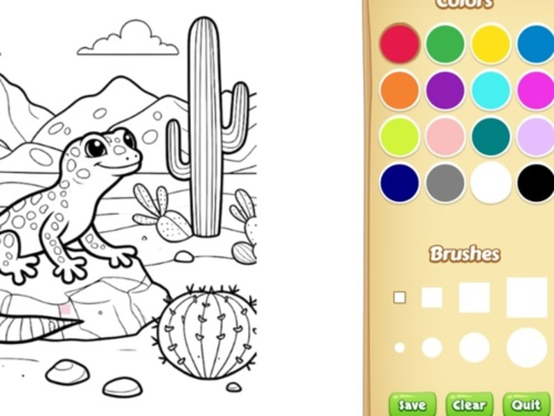 Spill Desert Animals Coloring Book for Kids online